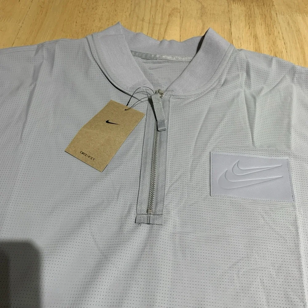 Nike NBA Kevin Durant 1/4 Zip Mens Size L Gray Short‎  Sleeve Shirt HJ4213-012